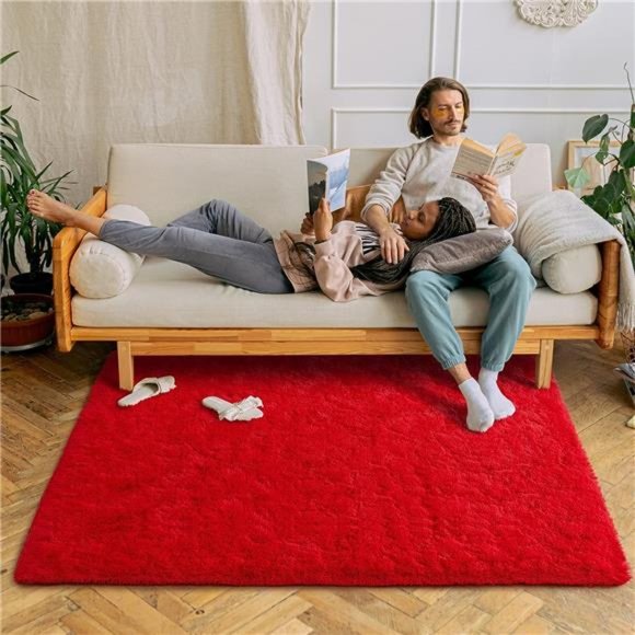 Soft Area Rugs for Bedroom Living Room Plush Fluffy Rug 4x6 Feet, Shag Furry - Picture 2 of 6
